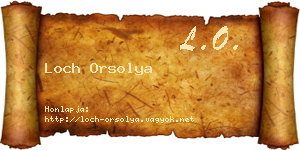 Loch Orsolya névjegykártya